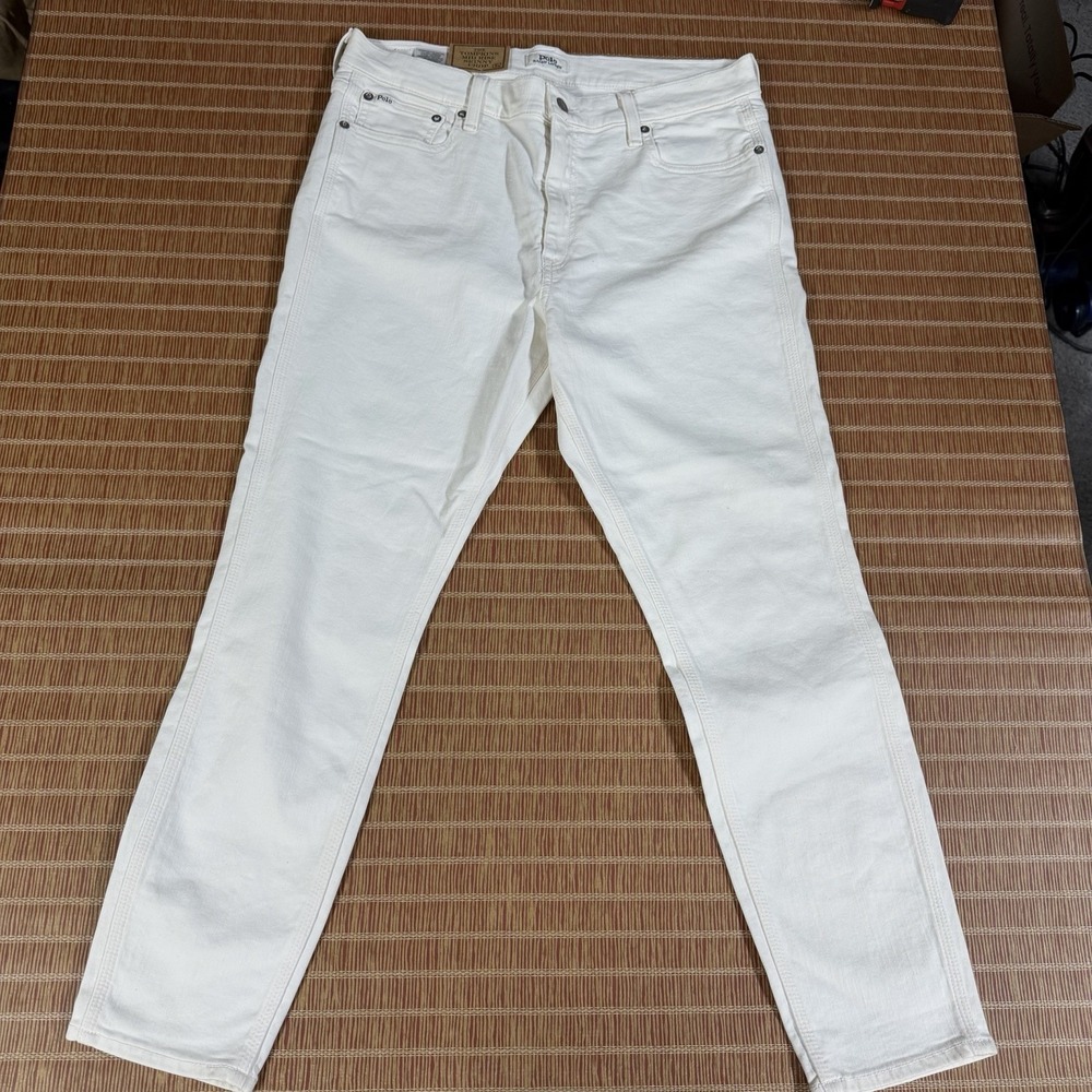 NWT Polo Ralph Lauren Women's White Tompkins Skinny Crop Stretch Jeans Size 32